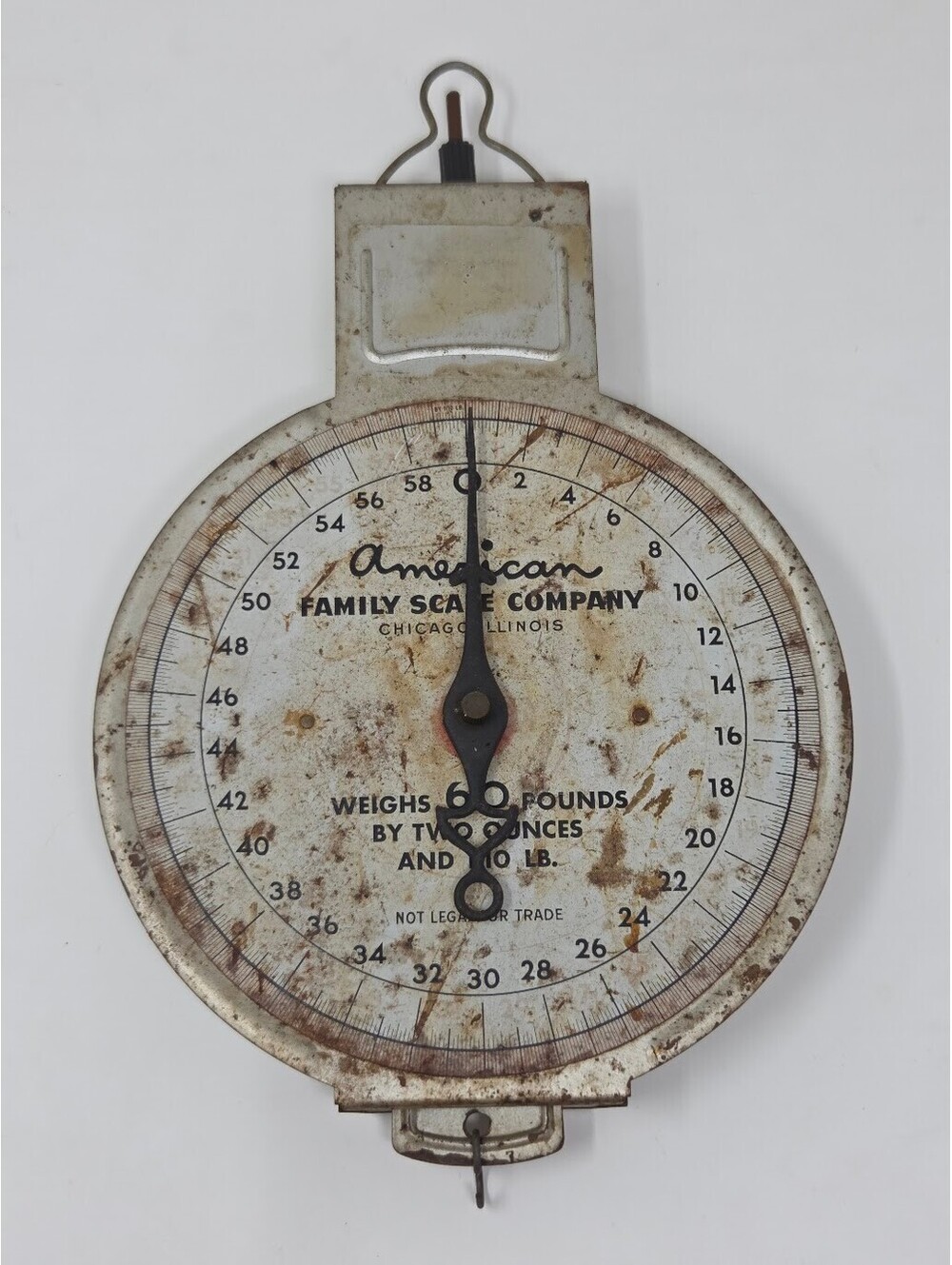 Vintage American Family Scale Company Hanging Scale 60 LB